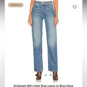 Re/Done 90’s High Rise Loose Jeans in Blue Haze NWT Size 28